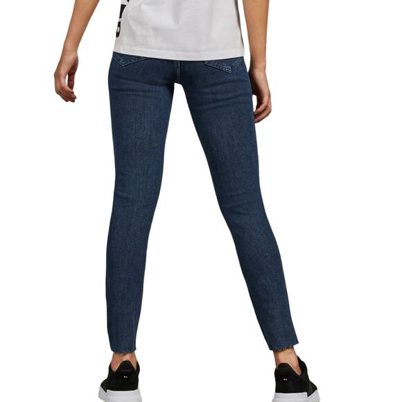 NWT Ted Baker Magolo Dark Denim High Waisted Skinny Raw Hem Jeans 32 - Picture 3 of 10